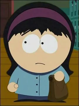 Comment s'appelle cette lve tant l'une des prsidentes du Comit Des Listes (Bebe tant la prsidente-en-chef) qui a t victime d'un cake de Cartman rempli de laxatifs lui ayant fait lch le contenu de ses fesses devant toute l'cole : ce qui l'a humilie au point de commettre une tentative de suicide ayant chou ?