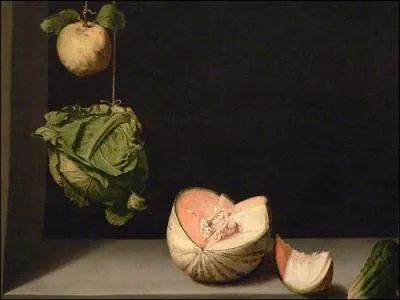 En quelle anne, Sanchez Cotan a-t-il peint  Melon, citrouille, chou et coing ?