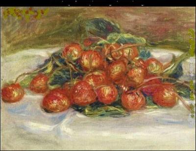 Nature morte de l'un des plus clbres peintres n en 1841 et mort en 1919. Qui a peint cette nature mortes aux fraises ?