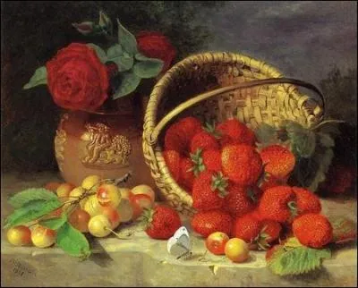 Fraises charnues, cerises brillantes et roses plus vraies que nature reprsentent l'un des quatre tableaux sur les saisons de :
