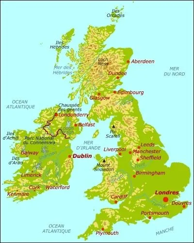 Quelle grande ville d'Angleterre situe en gros  la mme latitude que Glasgow, se trouve  l'est de cette ville ?