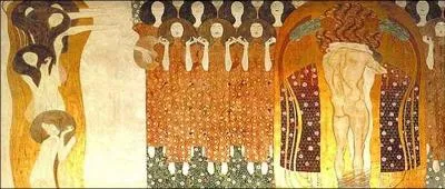 En 1902, Il prsente  Vienne une grande fresque en 7 panneaux sur la musique. De quel musicien s'agit-il ?