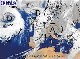 Associ  un temps sec et clair, cet air descendant est reprsent par un  A  sur les cartes mto ...