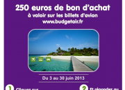 Quiz Gagnez 250€ pour voyager avec BudgetAir.fr