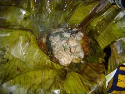 Comment est appel ce plat de viande ou de poisson cuit  l'touffe avec des pices dans des feuilles de bananier que vous pourrez dguster dans le centre et le sud du Cameroun ?