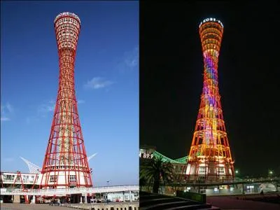 Dcore avec des lumires, elle prsente un spectacle unique le soir. Quelle est cette structure en treillis de Kobe ?