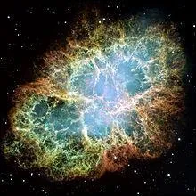 Voici la splendide Nébuleuse du Crabe, née d'une supernova qui a été effectivement observée par plusieurs astronomes chinois de la dynastie Song de juillet 1054 à avril 1056 ! Que contient - elle en son centre d'un diamètre de 30 km ?