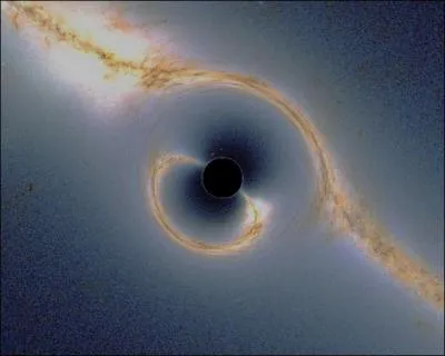 L'illustration montre les déformations, les courbes, liées à la présence d'un Trou noir. Sagittarius A, trou noir supermassif presqu'au centre de notre galaxie (à 28 000 années-lumière du Soleil, d'une taille d'environ 20 millions de km de diamètre ! ) est de quelle sorte ?