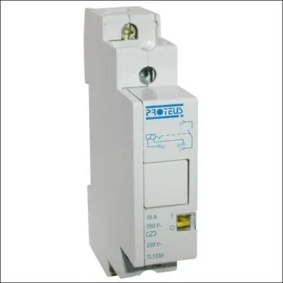 Comment s'appelle cet interrupteur, qui permet l'alimentation d'un circuit (par exemple un clairage d'escalier) par un ou plusieurs boutons poussoirs ?