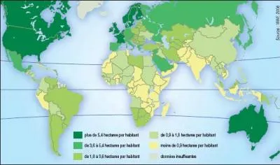Selon l'empreinte cologique, indicateur environnemental, combien faudrait-il de plantes si le monde consommait comme les Etats-Unis ?