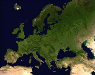 En observant cette image satellite, cochez l'information qui ne caractrise pas l'Europe