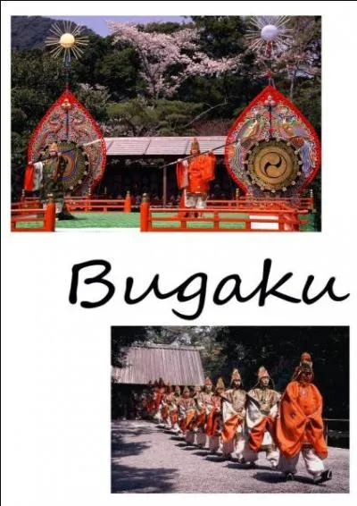 Ces danses traditionnelles s'excutent sur une estrade carre recouverte de soie verte. Les soixante uvres de son rpertoire ne sont interprtes que lors des ftes shinto ou lors des grands vnements. C'est :