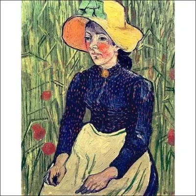 Qui a peint Jeune paysanne au chapeau de paille assise ?