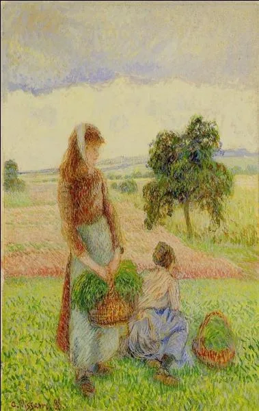 Qui a peint Paysannes portant un panier ?