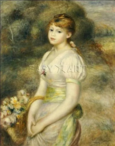 Qui a peint Jeune fille avec un panier de fleurs ?