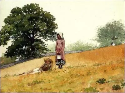 Un garon et une fille sur une colline.