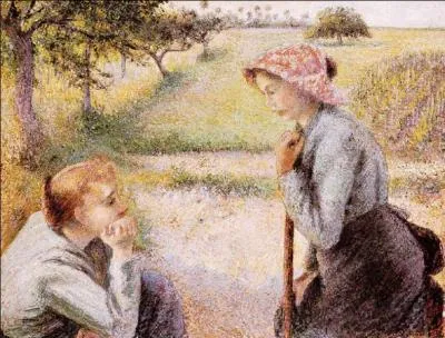 Qui a peint Deux paysannes bavardant ?