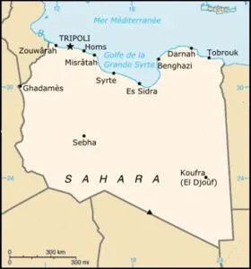 La Libye a une densit de population de 3, 13 hab/km2. Avec quel pays n'a-t-elle pas de frontires communes ?