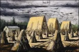 St-Lon, les meules et l'orage dans la plaine.