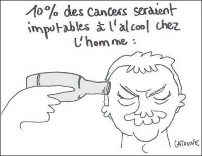 Comme le tabac, l'alcool peut tre responsable de plus de 5 cancers diffrents, parmi eux on peut citer ...