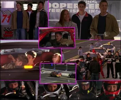 De quelle couleur tait la voiture que la fille conduisait quand elle a fait une course avec l'oncle, Lucas et Nathan ?