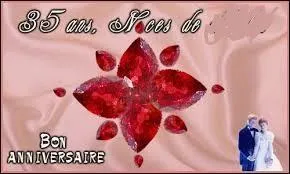 Quelle pierre prcieuse de couleur rouge symbolise les 35 ans de mariage ?