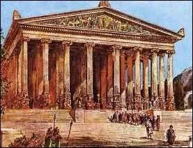 En change de son appui, Cloptre lui demande (et obtient) la mort de sa sur Arsino, qui se trouve  prisonnire , dans l'un des plus importants sanctuaires d'Artmis,  :