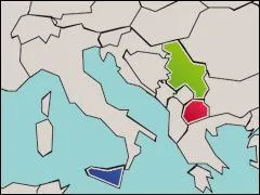 Regardez ce dessin de l'Europe : quel est le pays prsent en rouge ?