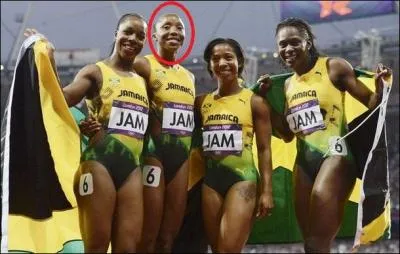 Athlte jamacaine mdaille d'or du relais 4x100m aux jeux Olympiques d'Athnes en 2004.