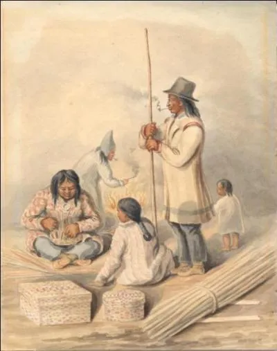 Ce peuple de la question 9 s'est rfugi en Acadie. Il n'existe plus de M... de souche  cause des croisements. Ils cultivaient le mas mais fabriquaient aussi de remarquables :