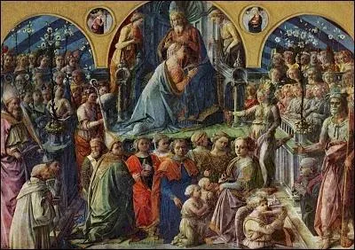 Quel est le titre de ce tableau de Fra Filippo Lippi, dont le dbut est  Couronnement de ... ?
