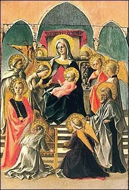 Le titre de cette oeuvre magique de Fra Filippo Lippi commence par  Vierge ...  . Termine ce titre !