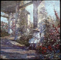 Quel artiste dont le jour anniversaire est le 10 fvrier, a peint Petite fille dans le jardin ?