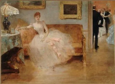 Qui a peint cette femme assise sur canap dans cette toile intitule  le bal  ?