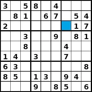 Trouvez le chiffre de la case bleue.