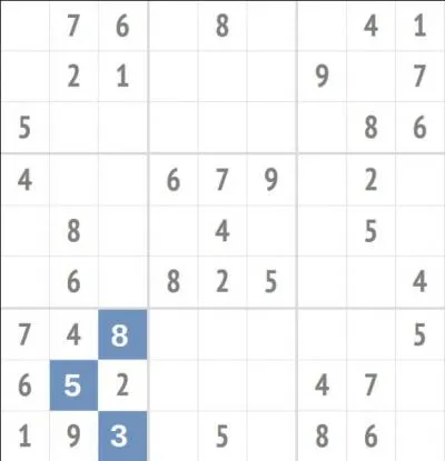 Les 3 combinaisons sur fond bleu sont :