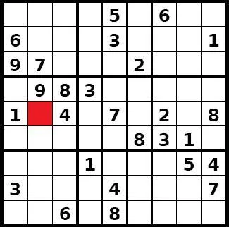 La case rouge cache le chiffre 3.