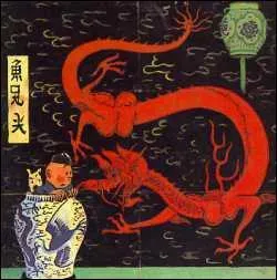 Dans  Tintin et le lotus bleu , le messager qui doit rencontrer Tintin n'a le temps de prononcer que 2 mots avant de sombrer dans la folie, lesquels ?