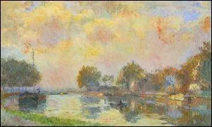 Les berges du canal  Charenton, aprs-midi ensoleill d'automne.