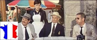 Quel est le nom du caf o s'arrtent De Funs et ses acolytes une fois arrivs dans la ville Prfecture de l'Aude ?