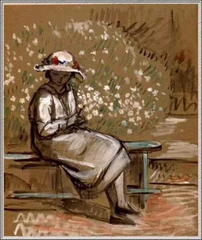 Qui a peint Jeune fille au jardin ?