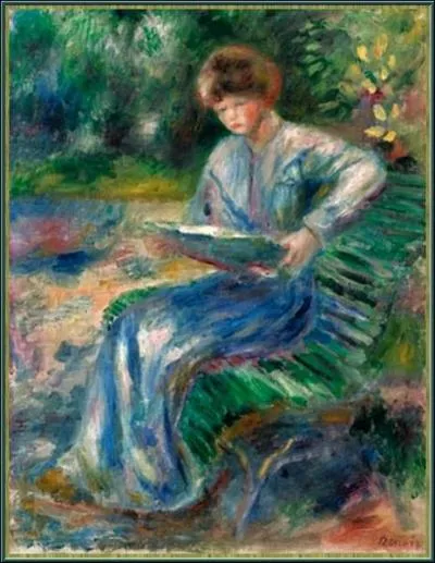 Qui a peint Femme lisant sur un banc ?
