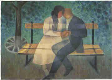 Qui a peint Amoureux sur le banc public ?