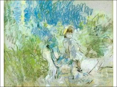 Qui a peint Enfant assise sur un banc de jardin ?
