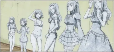 (Épisode 42) 
Pour le concours de Miss Fairy Tail, chaque participante se présente en faisant quelque chose de particulier. Que fait Lucy ?