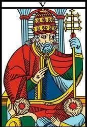L'arcane n5 reprsente aussi un homme d'ge mr, qui n'est pas sans point commun avec le 4. Son nom :  Le pape . Que reprsente-t-il, en revanche ?