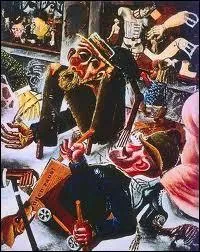 L'entre-deux-guerres. En Allemagne, des artistes issus de l'expressionnisme reprsentent maintenant la ralit de manire crue. On appelle leur mouvement la nouvelle objectivit. Lequel d'entre eux a peint ce tableau ?