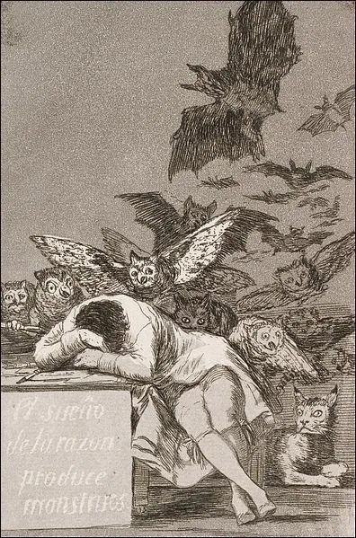 Quelle interprtation peut-on avoir de la gravure intitule  Le sommeil de la raison engendre des monstres  ?