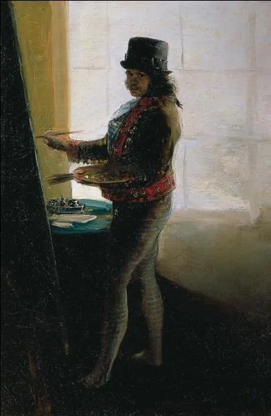 Le peintre Goya se met en scne dans ce tableau intitul  Autoportrait , quel message veut-il transmettre ?
