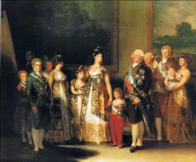 Goya rend hommage  son vritable et principal matre avec le tableau  La famille de Charles IV . De qui s'agit-il ? Quel lment le prouve ?